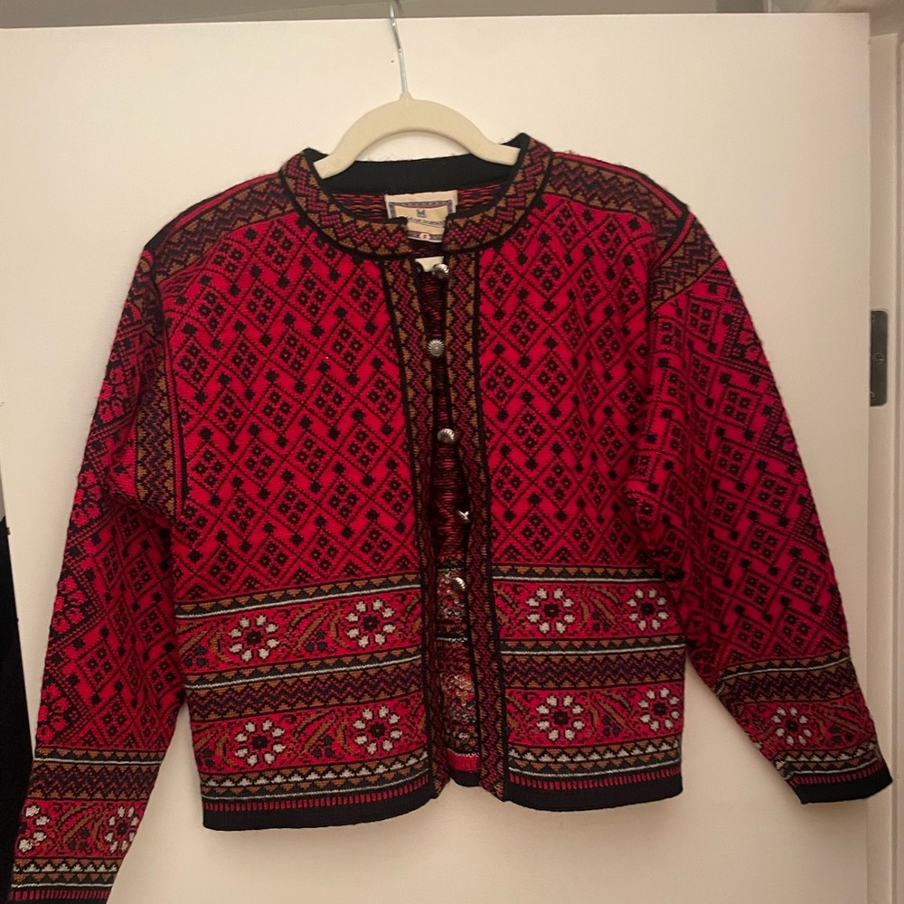 Dale of Norway Red Cardigan